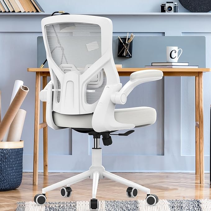 Office Chair, High Back Desk Chair Adjustable Height and Ergonomic Design Home Office Computer Chair Executive Lumbar Support Padded Flip-up Armrest Swivel Task Chair - LeafyLoom
