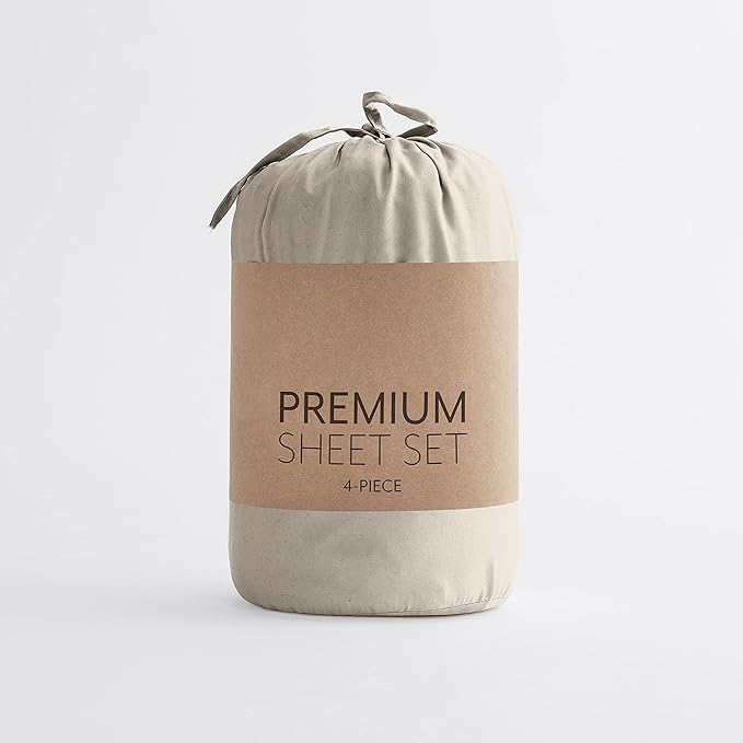 Linen Market Bed Sheets for Twin Size Bed (Taupe) - Sleep Better Than Ever with These Soft and Cooling Twin Sheets - Deep Pocket Fits 16" Thick Beds - 3 Piece Twin Sheet Set - LeafyLoom