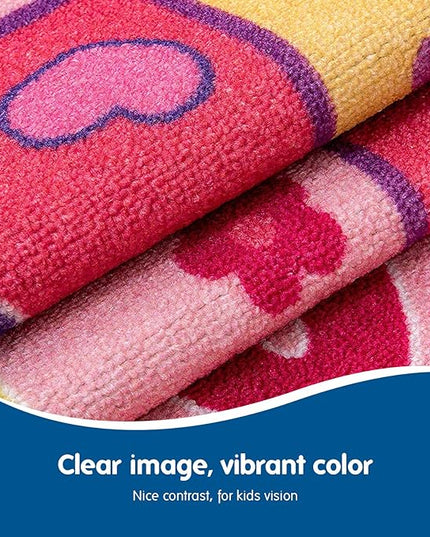 Booooom Jackson Hopscotch Kid Rug,40''x70'' kids Preschool Rugs for3, 4, 5, 6, and 7 Year Olds,Rainbow Rug for Girls Bedroom and kids playroom and Classroom - LeafyLoom