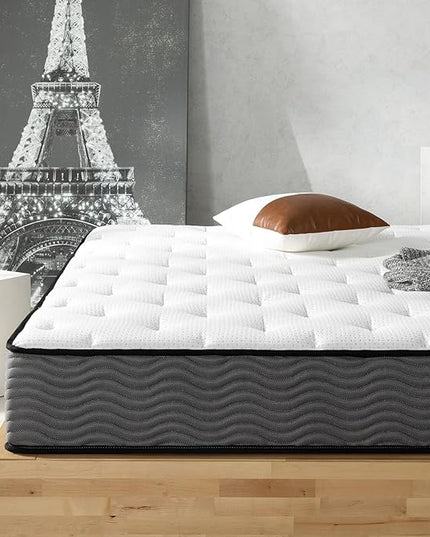Zinus 10 Inch True Support Hybrid Mattress [New Version], Queen, Fiberglass Free, Medium Feel, Motion Isolation, Certified Safe Foams & Fabric, Mattress in A Box - LeafyLoom