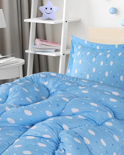 Utopia Bedding All Season Cloud Comforter Set with 2 Pillow Cases, 3 Piece Soft Brushed Microfiber Kids Bedding Set for Boys/Girls, Machine Washable (Twin) - LeafyLoom