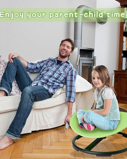 Swivel Sensory Spinning, Autism Children's Chair, Boost Balance in Kids,Non-Slip, Green - LeafyLoom