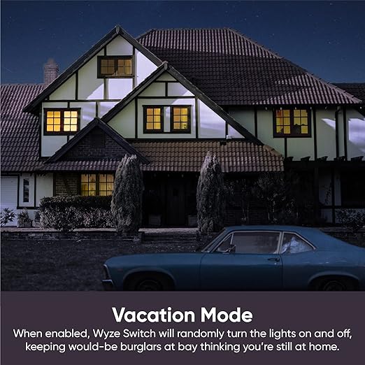 Wyze Switch, 2.4 GHz WiFi Smart Light Switch, Single-Pole, Needs Neutral Wire, Compatible & Cam Pan v3 Indoor/Outdoor IP65-Rated 1080p Pan/Tilt/Zoom Wi-Fi Smart Home Security Camera WYZE