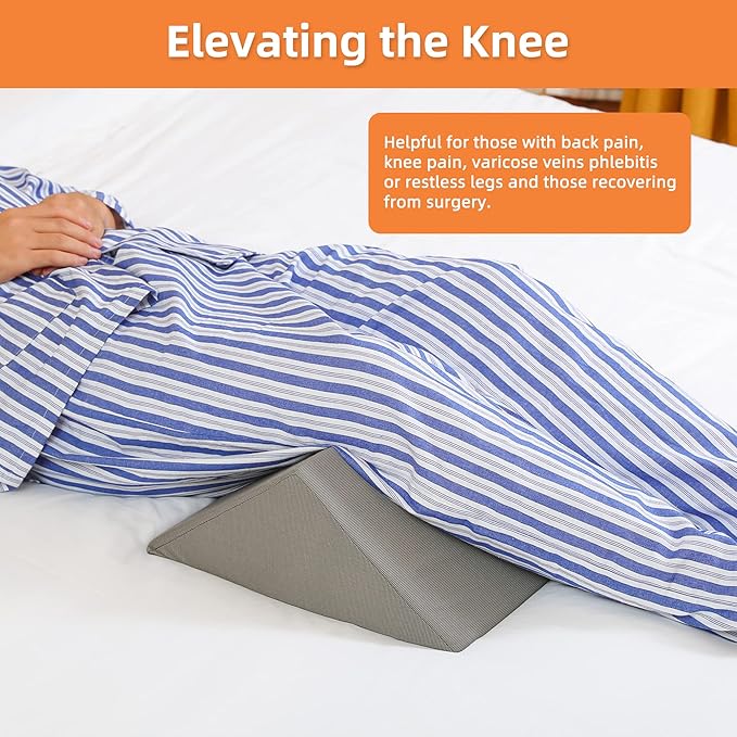 Bed Wedges & Body Positioners (3 in 1), 40 Degree Wedges for Bed Positioning,Positioning Pillows for Elderly, Wedge Pillow for Bed Sores, Side Sleeping, After Surgery, Knees Elevated,Back Pain - LeafyLoom
