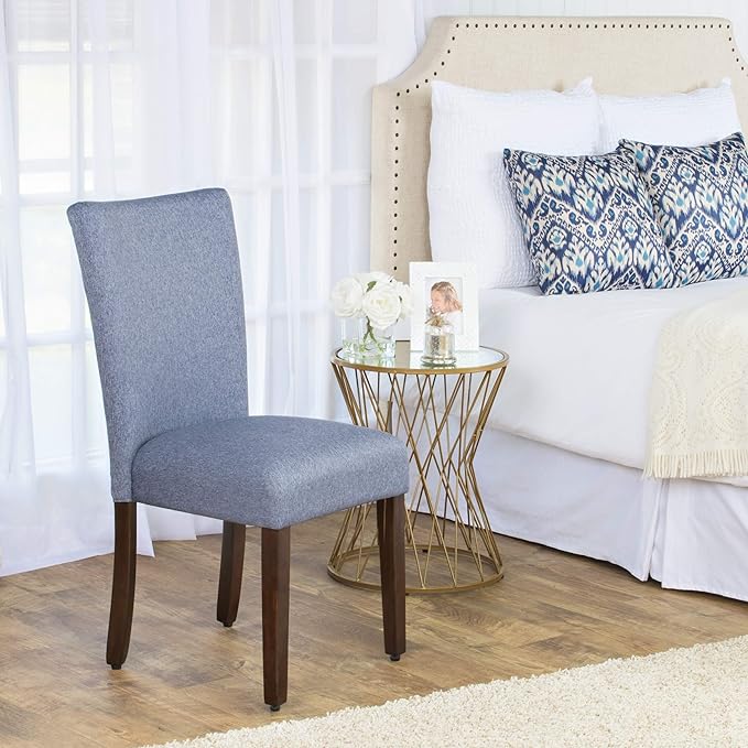 HomePop Parsons Classic Upholstered Accent Dining Chair, Single Pack, Blue - LeafyLoom