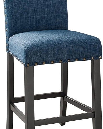 New Classic Furniture Crispin Counter Chair, Marine Blue - LeafyLoom