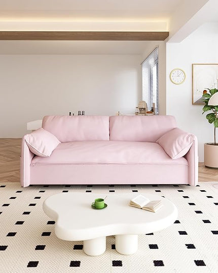 Oversized 3 in 1 Loveseat Sleeper Sofa Bed,Queen Size Love Seats W/Pull Out Couch and Padded Armrests Convertible Spacious Sofabed with Side Storage Pocket for Home Office Apartment Living Room - LeafyLoom