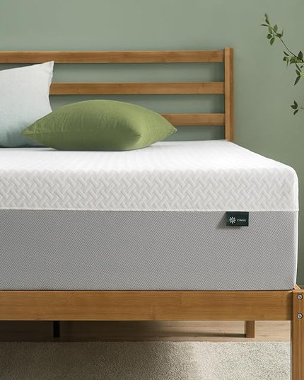 ZINUS 12 Inch Green Tea Essential Memory Foam Mattress [New Version], Queen, Fiberglass Free, Medium Feel, Breathable Airflow Memory Foam, Certified Safe Foams & Fabric, Mattress in A Box - LeafyLoom