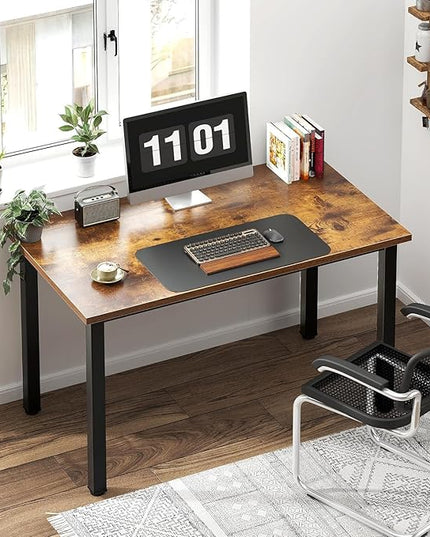sogesfurniture 31.5 inches Sturdy Writing Desk for Small Spaces, Home Office Desk Computer Desk Gaming Desk Computer Table Sturdy Writing Workstation for Home Office, Brown - LeafyLoom