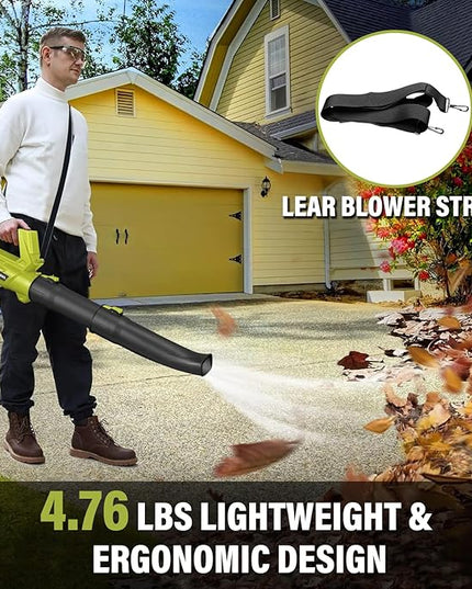 Cordless Leaf Blower,540CFM/170MPH Electric Leaf Blower with 2 * 6.0Ah Battery and Fast Charger, 6 Speed Mode and Turbo Mode Leaf Blower, 20V Battery Powered Leaf Blowers for Lawn Care and Patio - LeafyLoom