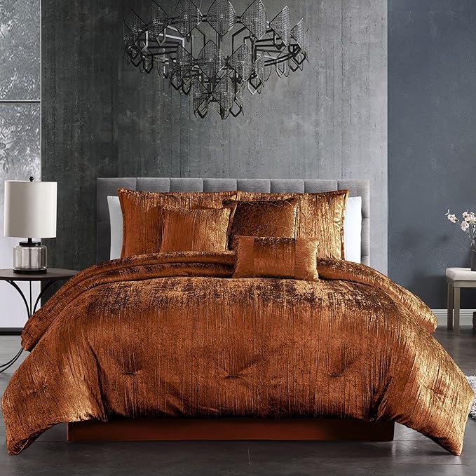 Riverbrook Home Turin Comforter Set, Queen, Spice, 7-Piece Set - LeafyLoom