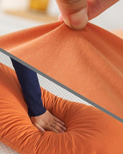 WhatsBedding Memory Foam Body Pillow with Breathable Zippered Cotton Cover, Full Body Pillow for Adults, Long Pillow for Sleeping, Firm Body Pillow Breathable Fluffy Supportive - Orange - LeafyLoom