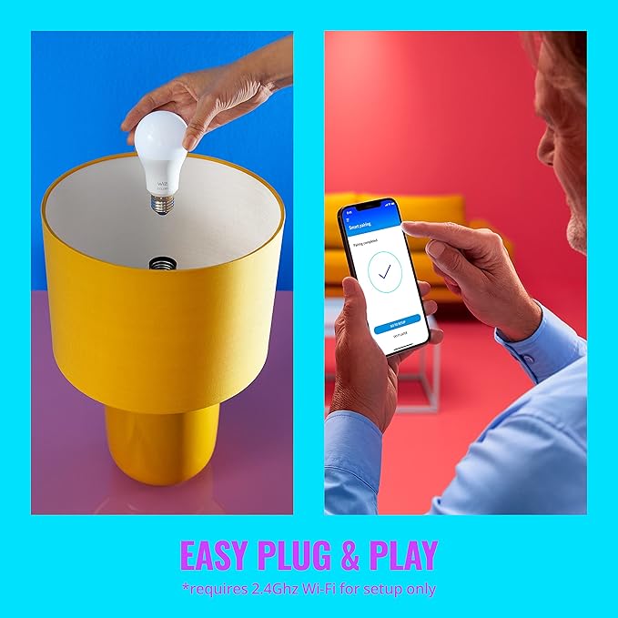 WiZ 40W B12 Color LED Smart Candle-Shaped Bulb - Pack of 1 - E26- Indoor - Connects to Your Existing Wi-Fi - Control with Voice or App + Activate with Motion - Matter Compatible WiZConnectedLighting