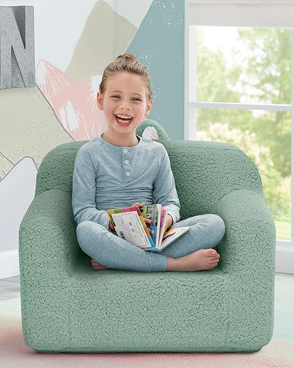 Delta Children Cozee Sherpa Chair, Sage - LeafyLoom