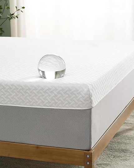 ZINUS 12 Inch Green Tea Essential Memory Foam Mattress [New Version], Queen, Fiberglass Free, Medium Feel, Breathable Airflow Memory Foam, Certified Safe Foams & Fabric, Mattress in A Box - LeafyLoom