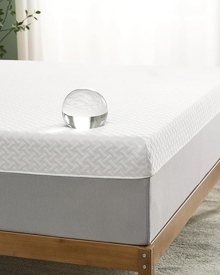 ZINUS 12 Inch Green Tea Essential Memory Foam Mattress [New Version], Twin, Fiberglass Free, Medium Feel, Breathable Airflow Memory Foam, Certified Safe Foams & Fabric, Mattress in A Box - LeafyLoom