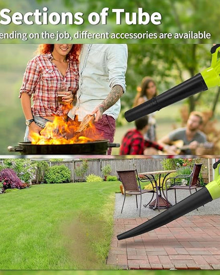 Leaf Blower 20V Leaf Blower Cordless with 4.0Ah Battery and Charger, High Power 400 CFM Electric Leaf Blower, Lightweight Handheld Cordless Blower for Lawn Care Yard Patio Garden Leaves Snow (Green) - LeafyLoom