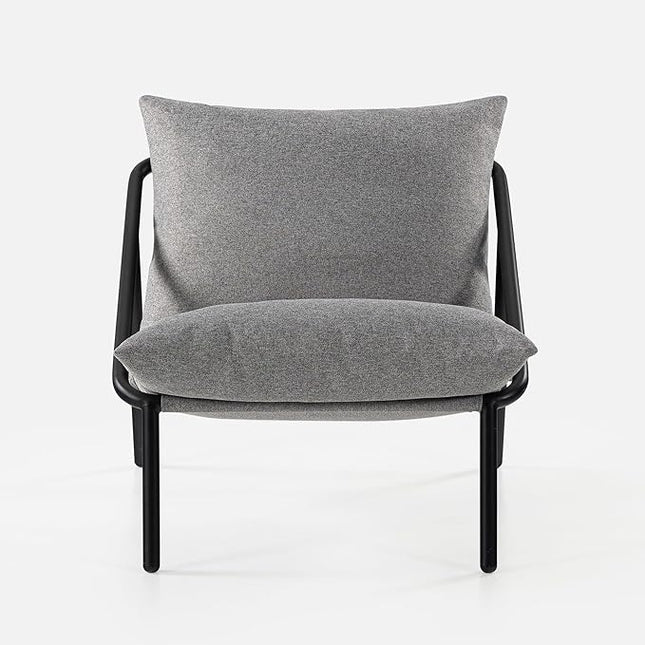 ZINUS Ada Sling Accent Chair, Metal Framed Armchair with Shredded Foam Cushioning, Light Grey - LeafyLoom