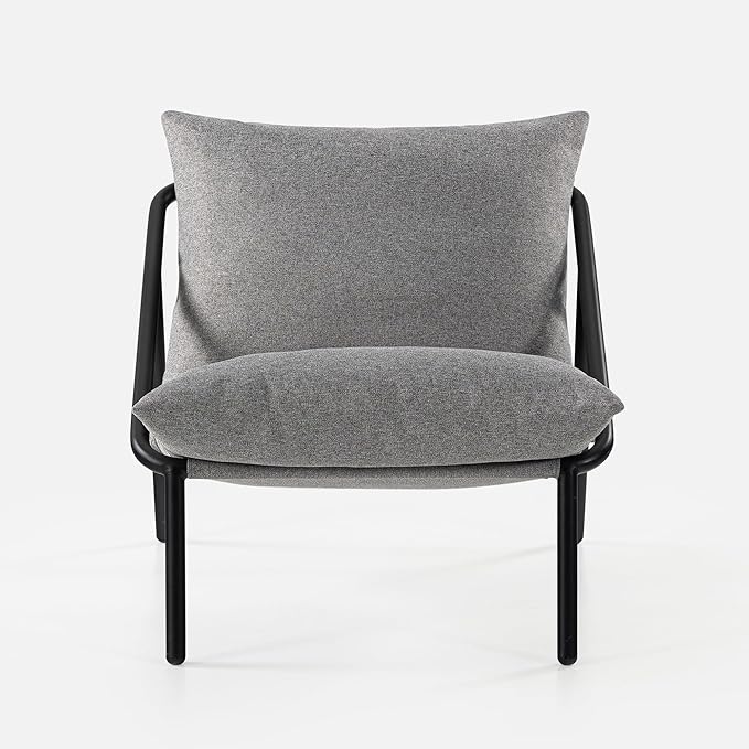 ZINUS Ada Sling Accent Chair, Metal Framed Armchair with Shredded Foam Cushioning, Light Grey - LeafyLoom