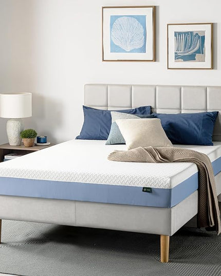 ZINUS 8 Inch Cooling Essential Memory Foam Mattress [New Version], Queen, Fiberglass Free, Medium Feel, Cooling Airflow Memory Foam, Certified Safe Foams & Fabric, Mattress in A Box - LeafyLoom