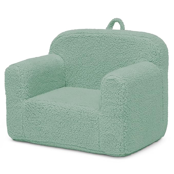 Delta Children Cozee Sherpa Chair, Sage - LeafyLoom