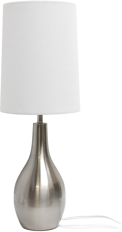 Simple Designs LT3303-BSN 1 Light Tear Drop Table Lamp, Brushed Nickel (Pack of 4) - LeafyLoom