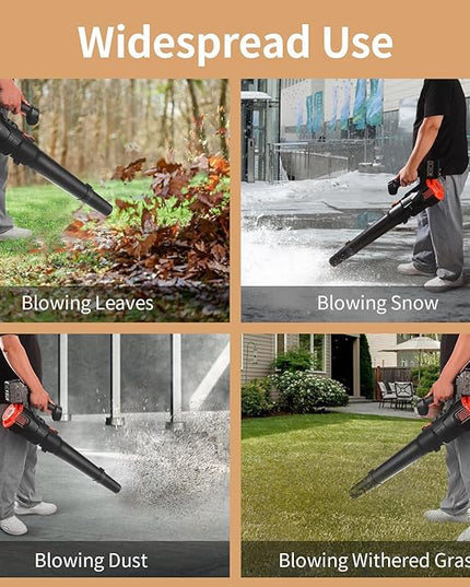 2024 Strong Power Leaf Blower Cordless, 500CFM 120MPH Leaf Blower with Battery and Charger, 20V 4.5Ah Battery Powered with Flat and Round Nozzles, for Lawn Care Yard Porch Driveway Patio Clean Snow - LeafyLoom