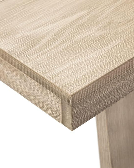 Plank+Beam 48 Inch Farmhouse Dining Table, Rustic Solid Wood Kitchen Table, Dinner Table for Dining Room, Home Office Furniture, Seashell Wirebrush - LeafyLoom