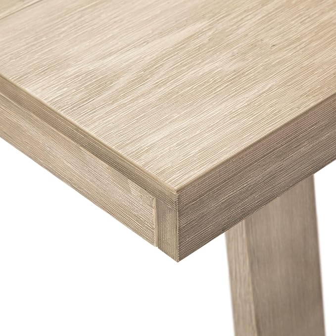Plank+Beam 48 Inch Farmhouse Dining Table, Rustic Solid Wood Kitchen Table, Dinner Table for Dining Room, Home Office Furniture, Seashell Wirebrush - LeafyLoom