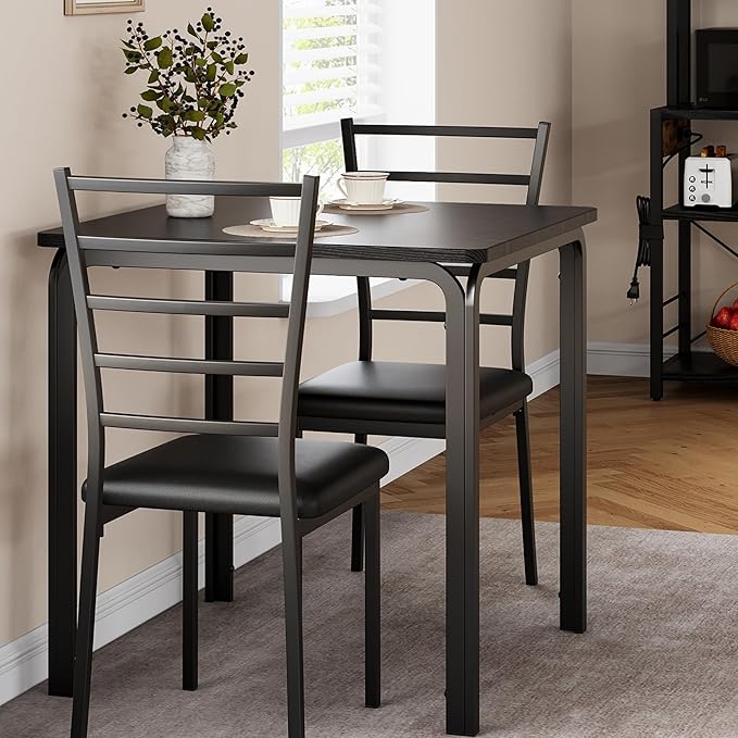 IDEALHOUSE Table for 2 Kitchen-and-Dining-Room-Sets, 29.1329.1329.93, Black - LeafyLoom