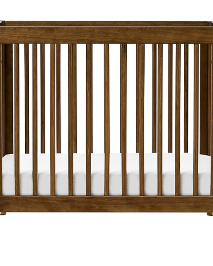 babyletto Gelato 4-in-1 Convertible Mini Crib in Natural Walnut and Brushed Gold Feet, Greenguard Gold Certified - LeafyLoom