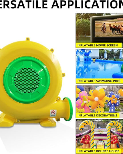1100Watt/1.5HP High Power Air Blower for Large Inflatables, GONFLABLE Inflatable Bounce House Blower, Portable Fan Pump Blower Corded Commercial for Bouncy Castle, Jumper, Water Slide - LeafyLoom