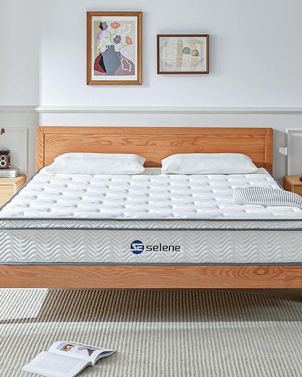 Full Size Mattress, 10 Inch Mattress Full with Pocket Spring and Memory Foam for Pressure Relief, Motion Isolation, Edge Support, Medium Firm Mattress in a Box, CertiPUR-US, White - LeafyLoom