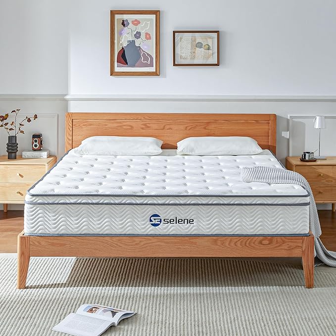 Full Size Mattress, 12 Inch Mattress Full with Pocket Spring and Memory Foam for Pressure Relief, Motion Isolation, Edge Support, Medium Firm Mattress in a Box, CertiPUR-US, White - LeafyLoom