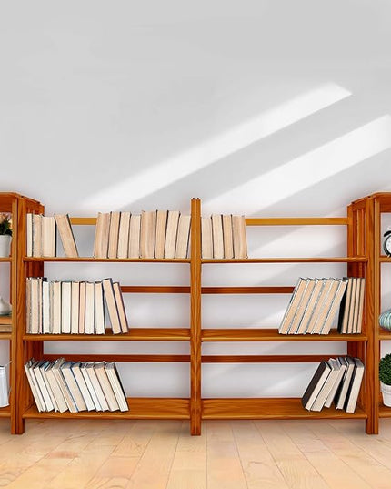 Casual Home 3-Shelf Folding Stackable Bookcase (27.5" Wide)-Walnut - LeafyLoom