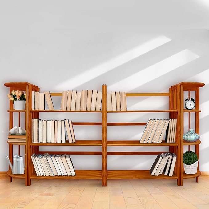 Casual Home 3-Shelf Folding Stackable Bookcase (27.5" Wide)-Walnut - LeafyLoom