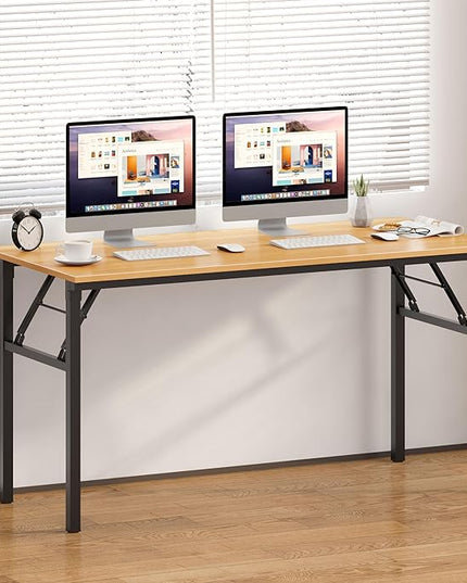 Need Home Office Desk - Large Computer Desk Sturdy Table Foldable Desk Gaming Computer Table No Assembly Required AC5BB 60 inch - LeafyLoom