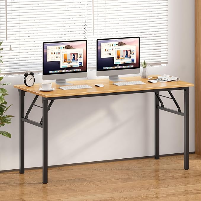 Need Home Office Desk - Large Computer Desk Sturdy Table Foldable Desk Gaming Computer Table No Assembly Required AC5BB 60 inch - LeafyLoom