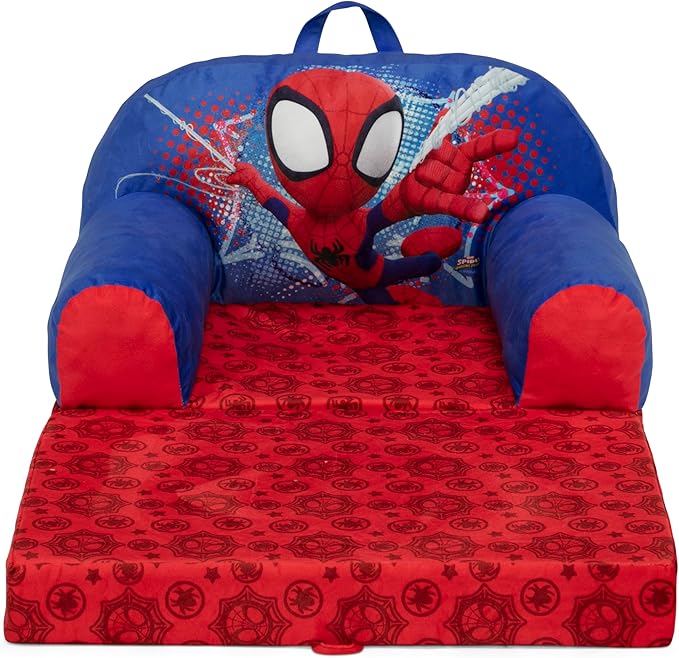 Delta Children Cozee Buddy Flip-Out Kids Chair, Spidey and His Amazing Friends - LeafyLoom