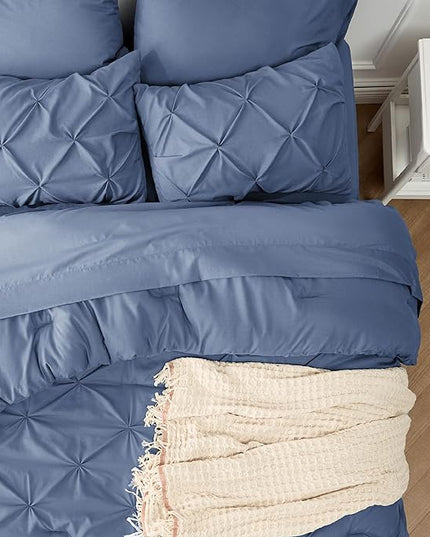 Bedsure Twin XL Comforter Set - Extra Long 5 Pieces Dorm Bedding Sets, Twin XL Bed in a Bag with Comforter, Sheets, Pillowcase & Sham - LeafyLoom