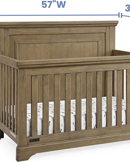 Delta Children Simmons Kids Paloma 4-in-1 Convertible Crib, Greenguard Gold Certified, Rustic Acorn - LeafyLoom