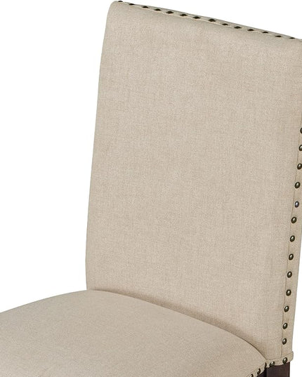 Set of 4 Wood Upholstered Fabirc Chairs with Nailhead, Stable & Solid and Easy Assembly, Kitchen, Living Room, 4 Piece Dining Table Set, Espresso 23 - LeafyLoom