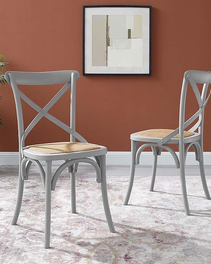 Modway Gear Side Set of 2, Two Dining Chairs, Light Gray - LeafyLoom
