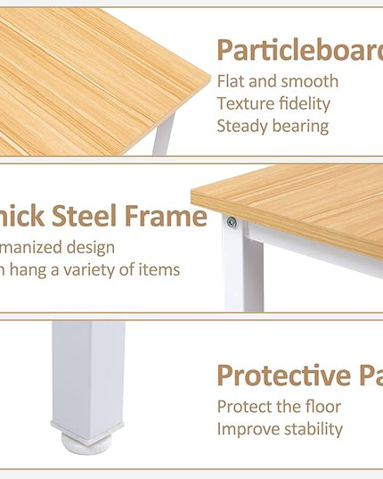 Finnhomy Bar Table Set, 23.6" Pub Table High Top Table, Square Bar Height Table, Bar Table with Stools, Kitchen Table Set for 2, Industrial Breakfast for Kitchen, Living Room, Oak Beige and White - LeafyLoom