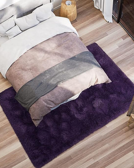 Softlife Rug for Living Room 6x9 Large Area Rug for Bedroom Super Soft Shaggy Rugs for Kids Room Fluffy Fuzzy Carpets Long Plush Bedside Rug Nursery Christmas Home Decoration for Boys Girls, Purple - LeafyLoom