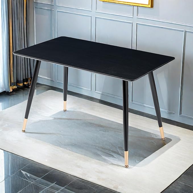 NicBex Dining Table Kitchen Table Modern Kitchen Dining MDF Table for Smart Home, Easy Assembly, Antique Black - LeafyLoom