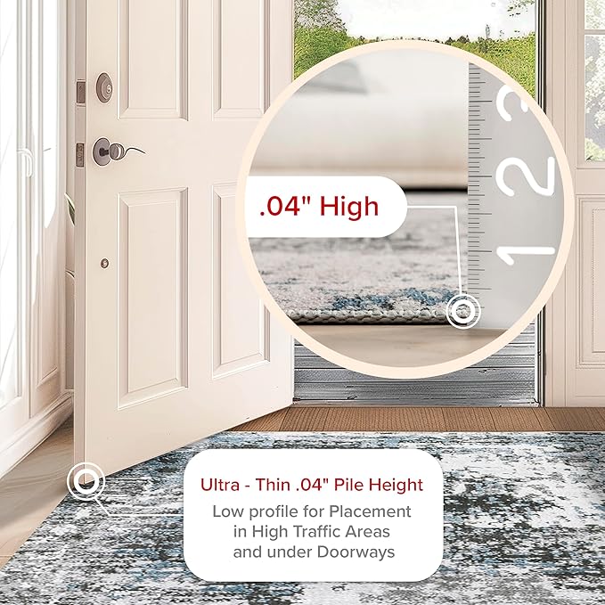 NuLoom Dali Abstract Machine Washable Area Rug, 9x12, Grey - LeafyLoom