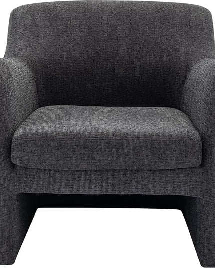 COLAMY Modern Accent Chair for Living Room,Living Room Chair,Soft Padded Armchair with Back,Comfy Lamb Wool Fabric Accent Chair, Charcoal Grey - LeafyLoom