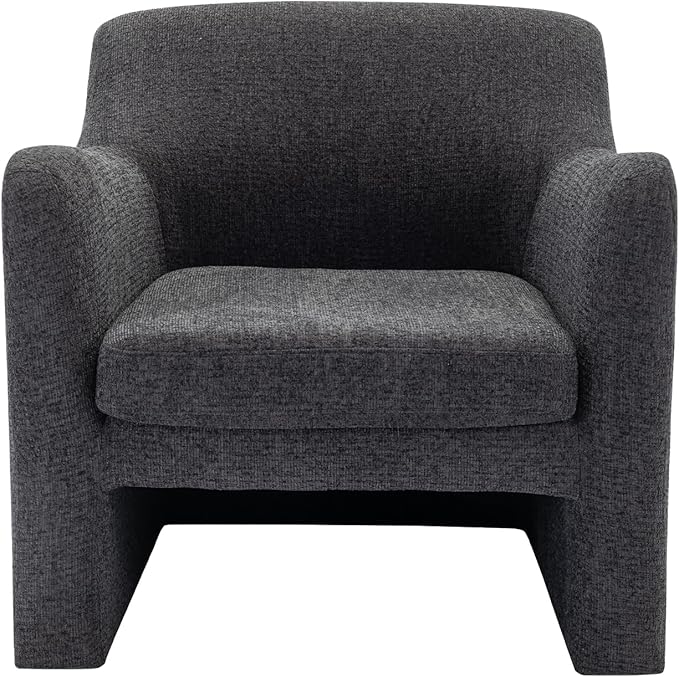 COLAMY Modern Accent Chair for Living Room,Living Room Chair,Soft Padded Armchair with Back,Comfy Lamb Wool Fabric Accent Chair, Charcoal Grey - LeafyLoom
