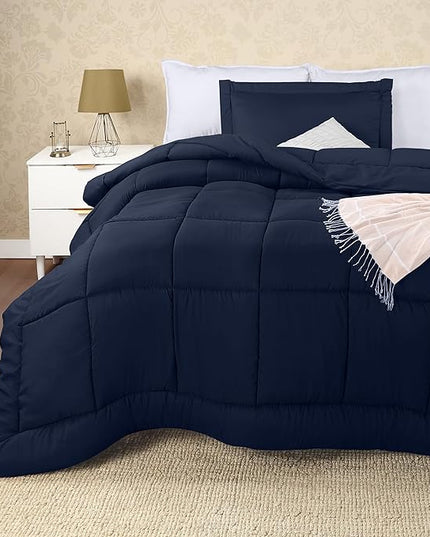 Utopia Bedding Twin Comforter Set Kids with 1 Pillow Sham, Bedding Comforter Sets, Down Alternative Navy Comforter, Soft and Comfortable, Machine Washable - LeafyLoom